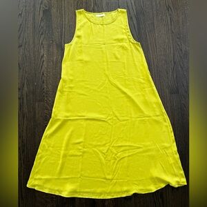 Chartreuse Sleeveless High Neck Oak + Fort Midi Dress